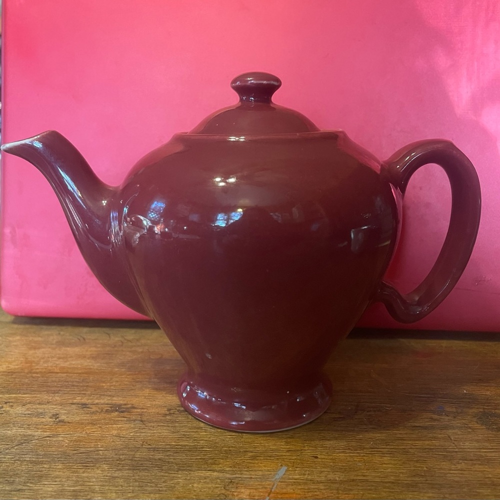 Vintage Hall China McCormick Tea Baltimore MD USA 4 cup Teapot Burgundy & Lid